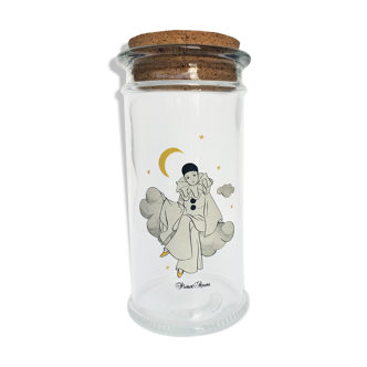 vintage pierrot glass jar