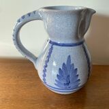 Ancien pichet terre cuite émaillée bleu gaubert cuisine vintage