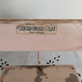 Vintage doll potty chair, wood and metal, pink, Bébéconfort