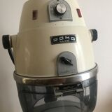 Vintage hairdresser's armchair with helmet transformed into a lamp