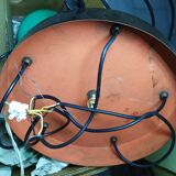 Suspension en verre de Murano vert et blanc de Vistosi Italie 1960