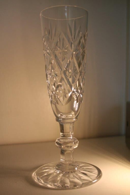 Suite of 3 St. louis cut Crystal champagne flutes