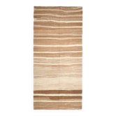 1970s Vintage Turkish Oushak Handmade Wool Cotton Brown Runner Rug 160x342