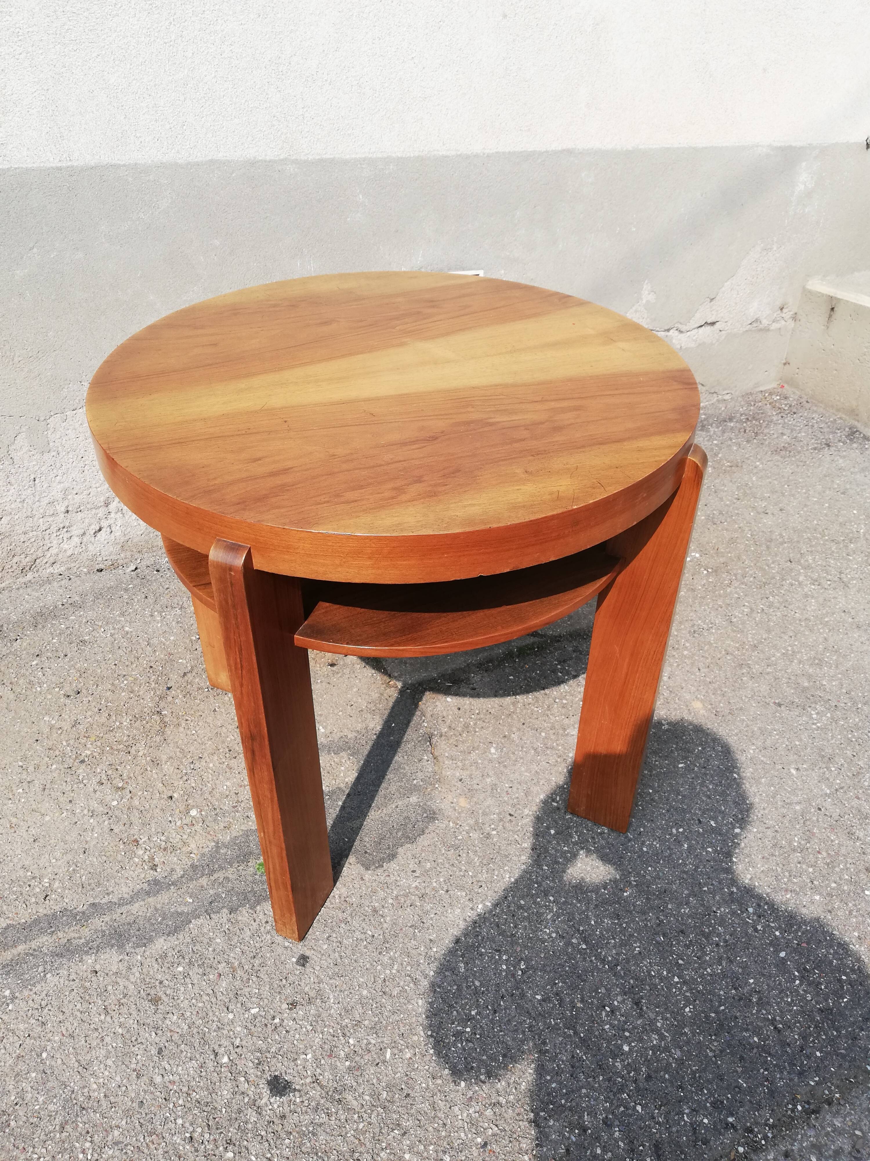 Guéridon art déco noyer
