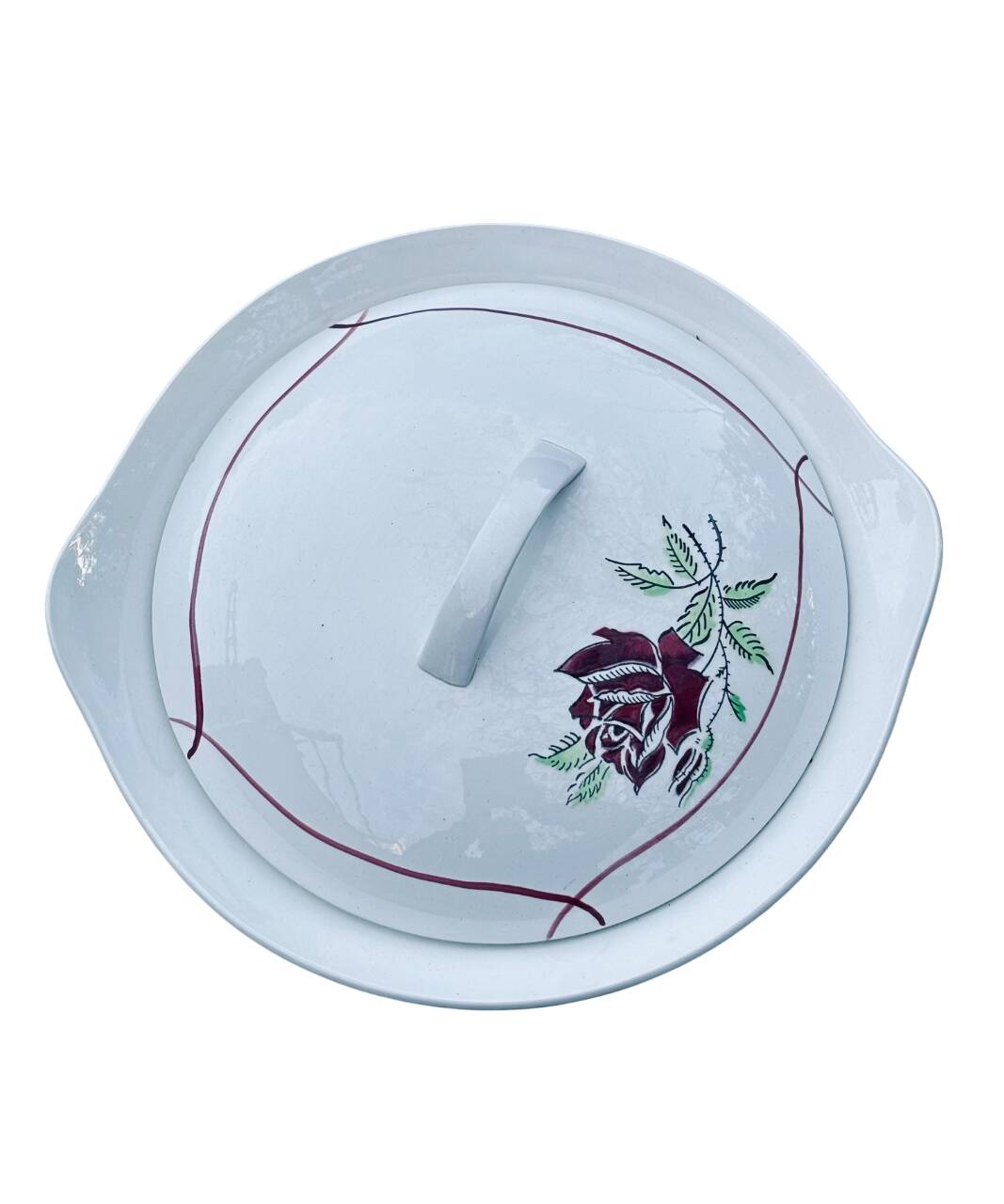 Vegetable dish "Dominique" Céranord Saint-Amand – Hand-decorated – 1950s