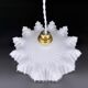White opaline glass pendant light with draped shape