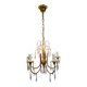 5-light brass and crystal chandelier