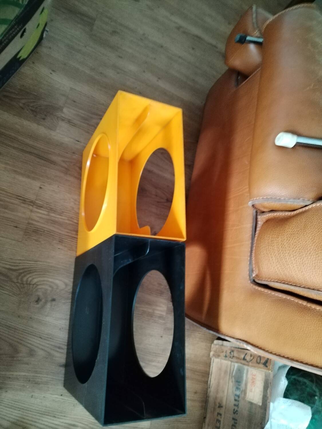 Paire de rangement de disque vinyle, 70s