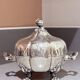 Antique Decorative Caviar Dish Caviar Serving, Silver Quadruple Plate Lid, Spoon