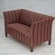 1960s, Danish 2-seater sofa, striped red/multicolor furniture wool.