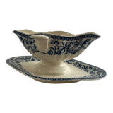 Gien sauce boat, garlands 1937, ironstone