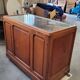 Shop counter display cabinet with old drawers, 1900s