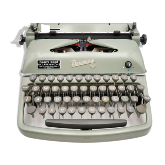 Machine à écrire Rheinmetall verte vintage révisée ruban neuf 1960