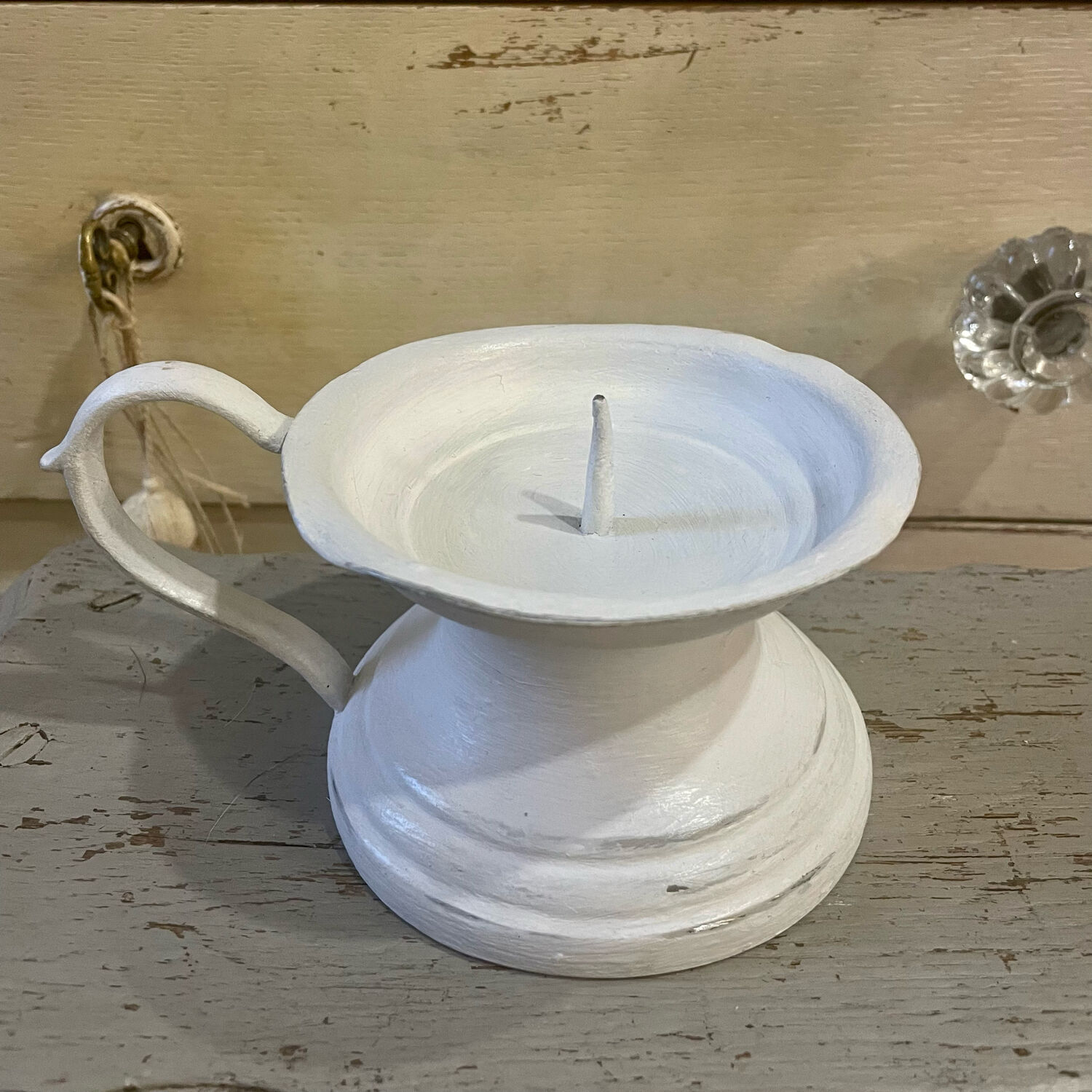 Picnic candle holder XIXth white