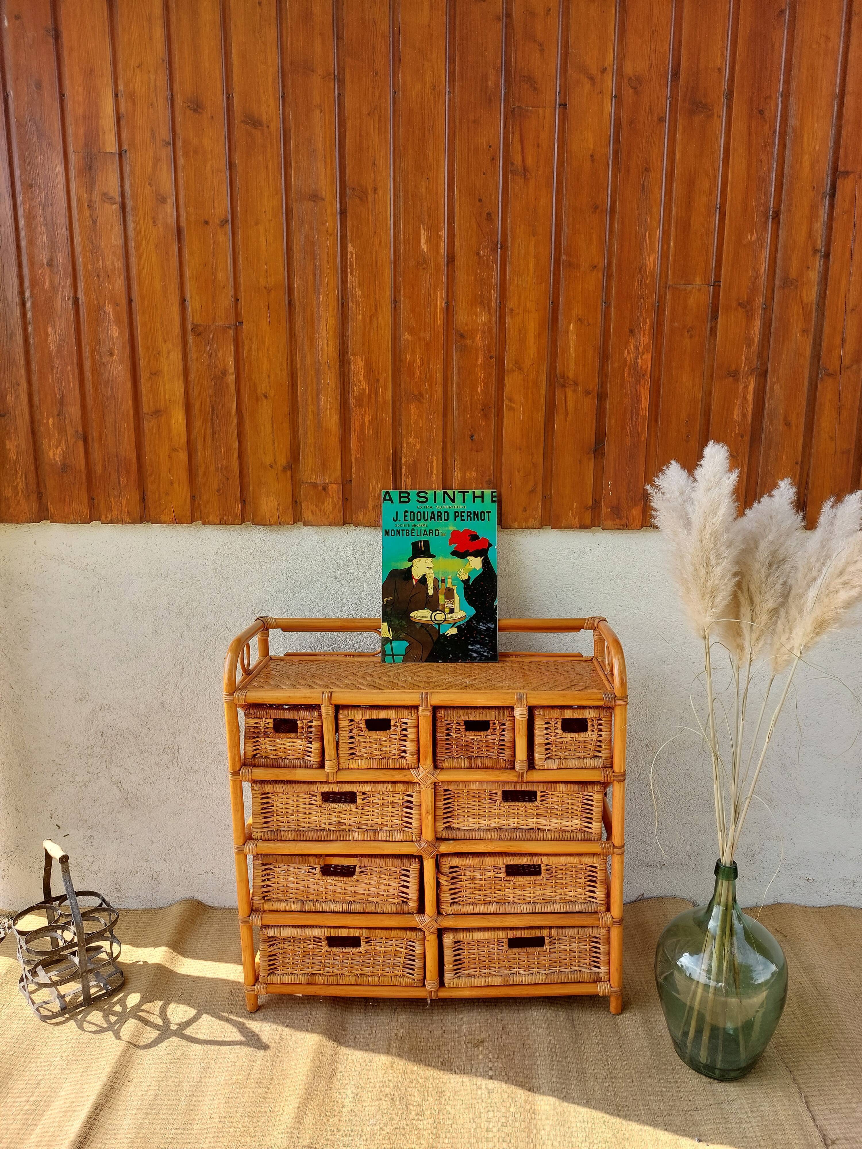 Commode en osier