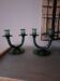 Pair of blown glass candlesticks