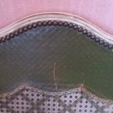 Suite de 4 chaises cannées Louis XV cuir vert