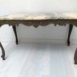Louis XV style marble and brass coffee table