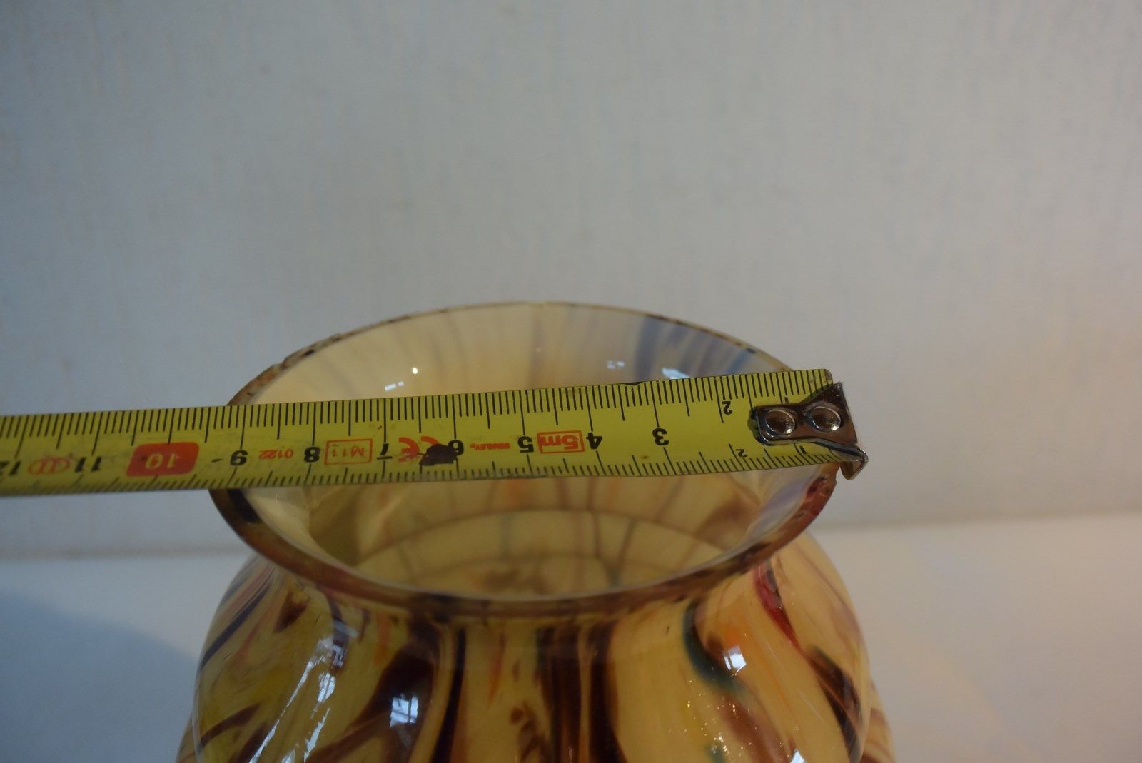 Blown and cast glass vase