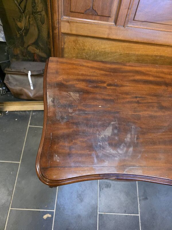 Console galbées Napoléon III XIXe en acajou