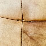 Pouf en patchwork de cuir 70´s vintage