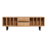 Vinyl Record Storage Cabinet Oak "Nolana"