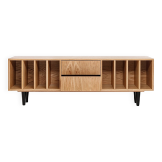 Vinyl Record Storage Cabinet Oak "Nolana"
