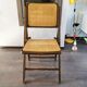 Vintage wooden folding chair with 1960 rattan seat and back