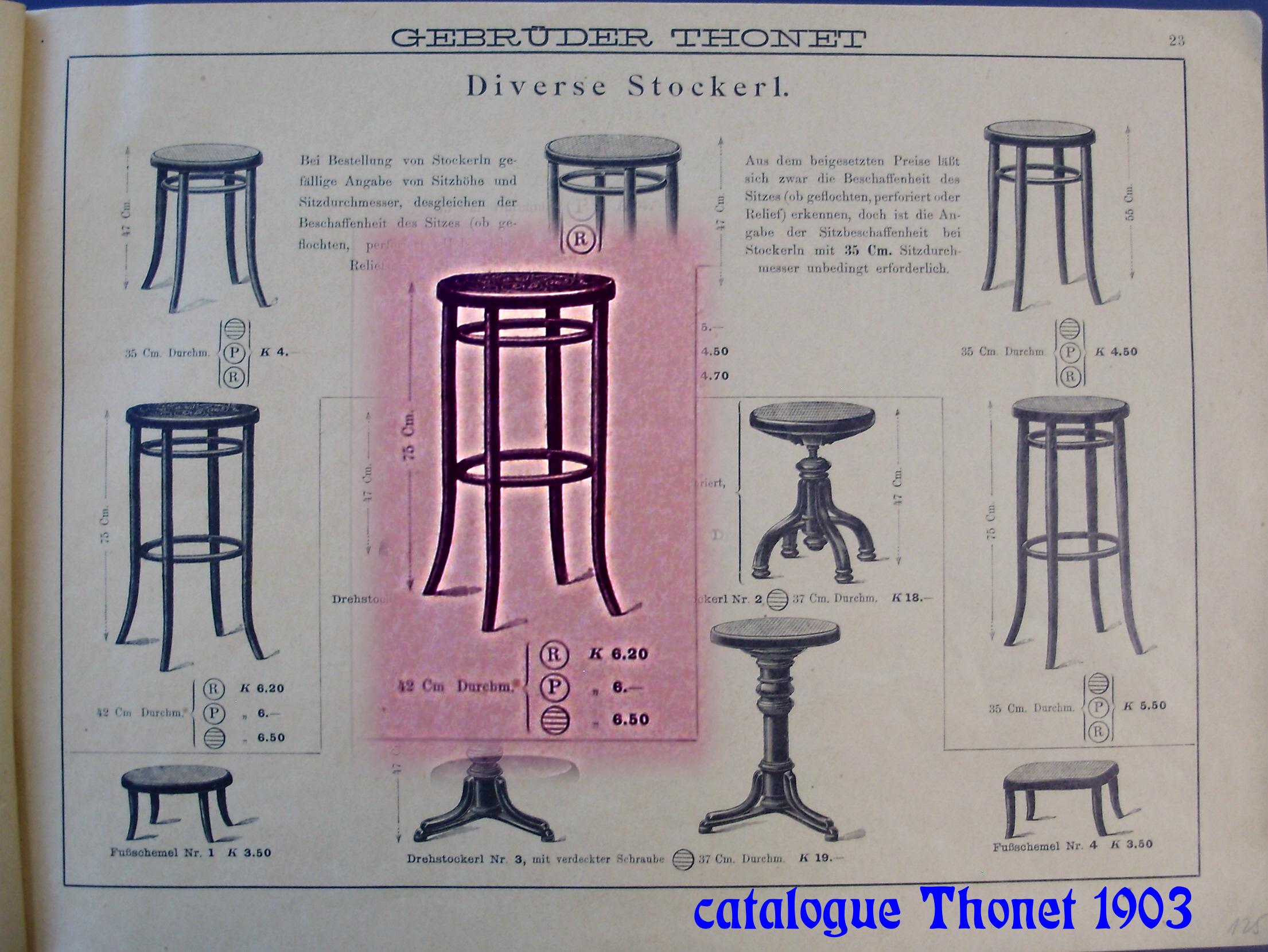Thonet top bistro stool 1900 original state