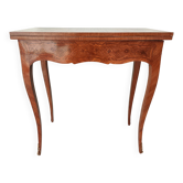 Table de jeux Louis XV en chêne marquetée