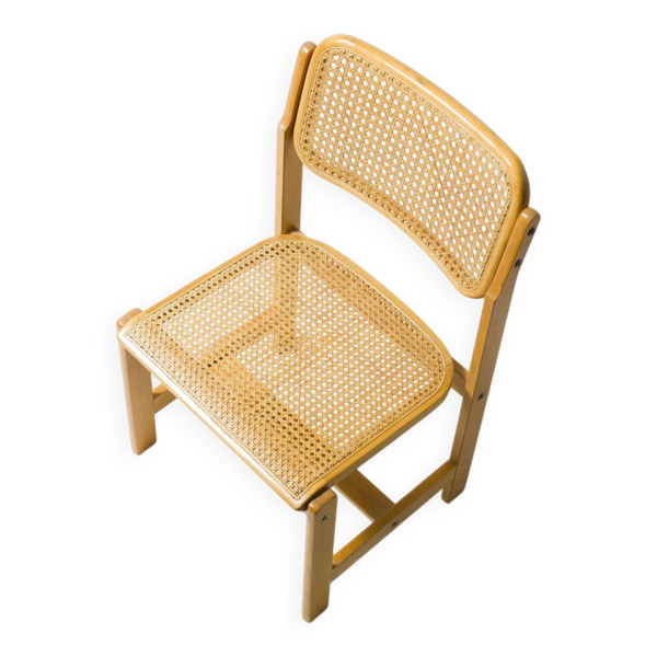 Chaise de salle à manger par Zenon Baczyk, produite par GFM, Pologne, années 1970, en osier naturel.