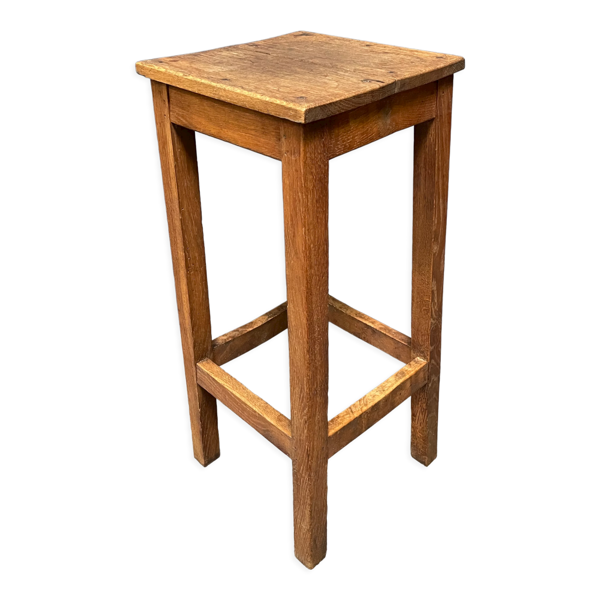High oak stool from France
