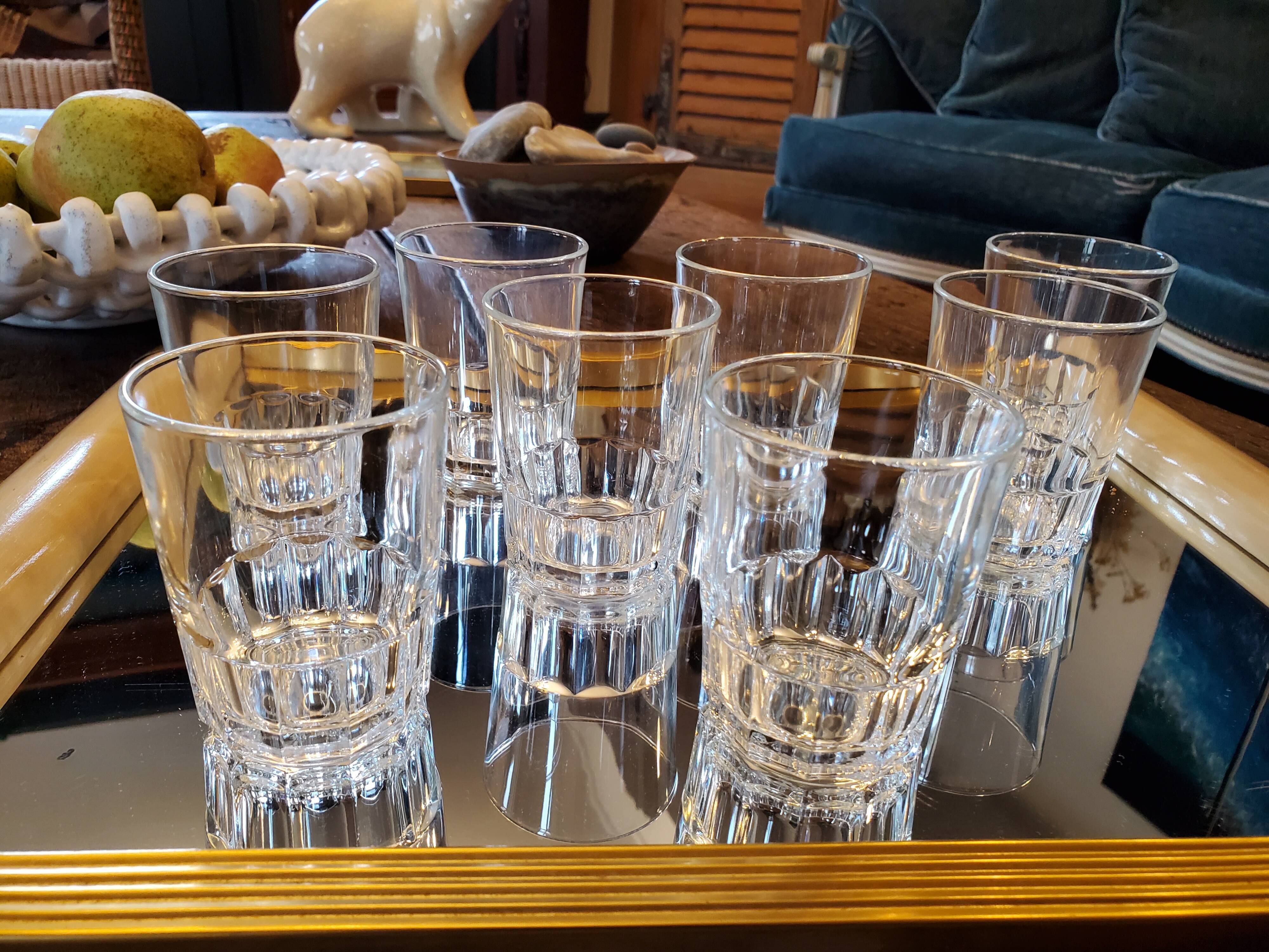 8 50's water glasses
