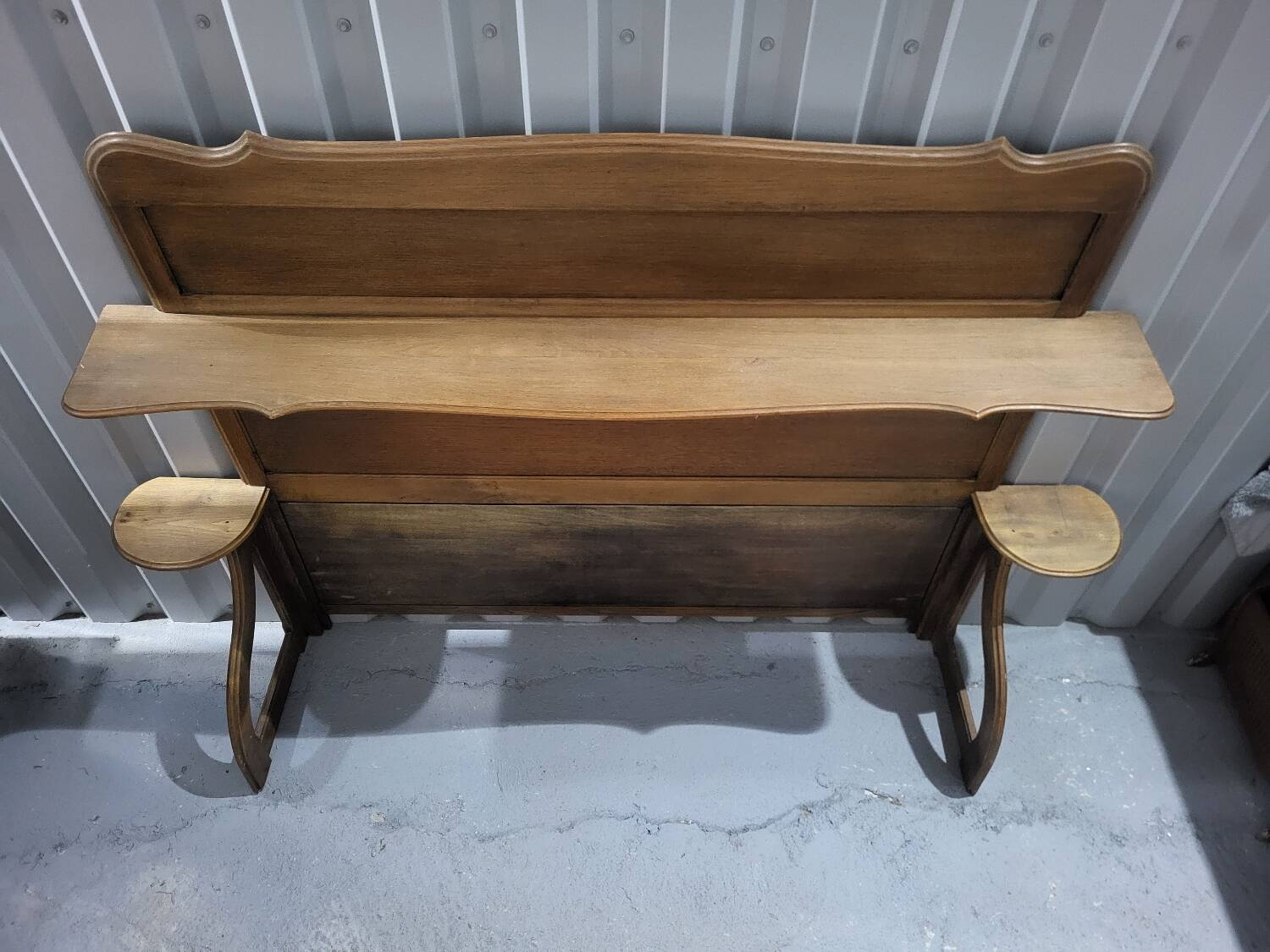 Authentic old vintage solid oak headboard in very good condition