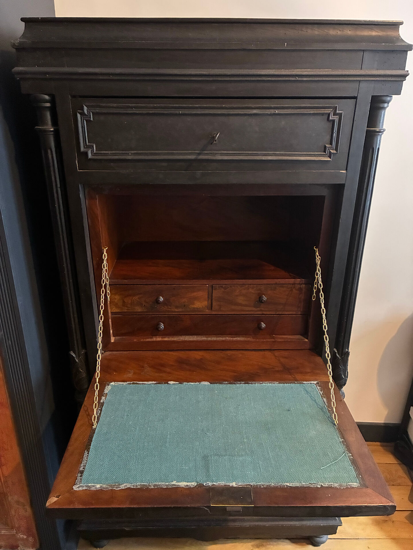 Secretary Napoleon III, 19th century, blackened pear tree.
