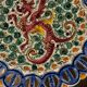 Plate / Ashtray in Massé Frères Earthenware - Relief Decoration of Dragon and F