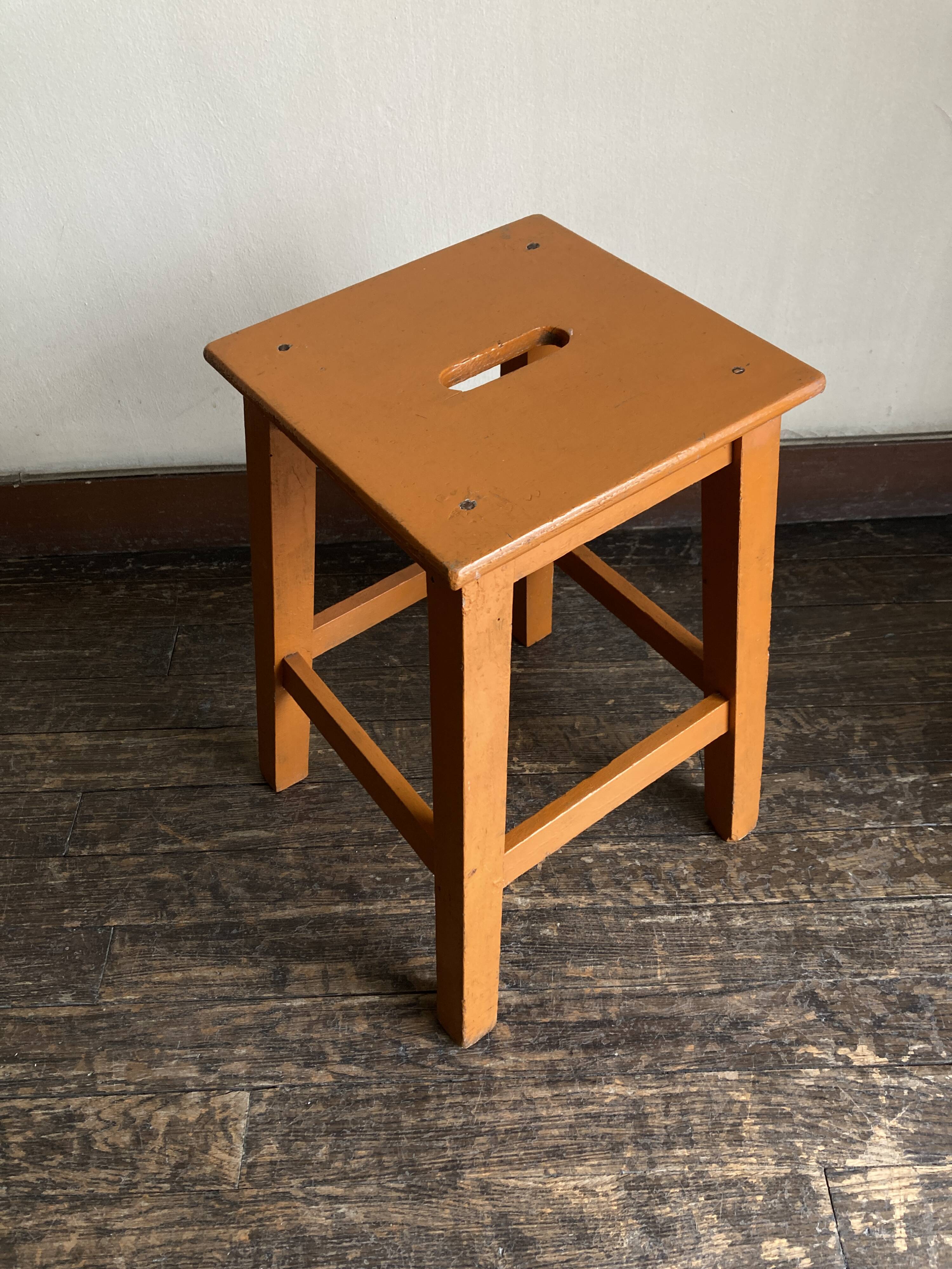 Farm stool folk art original barn painting