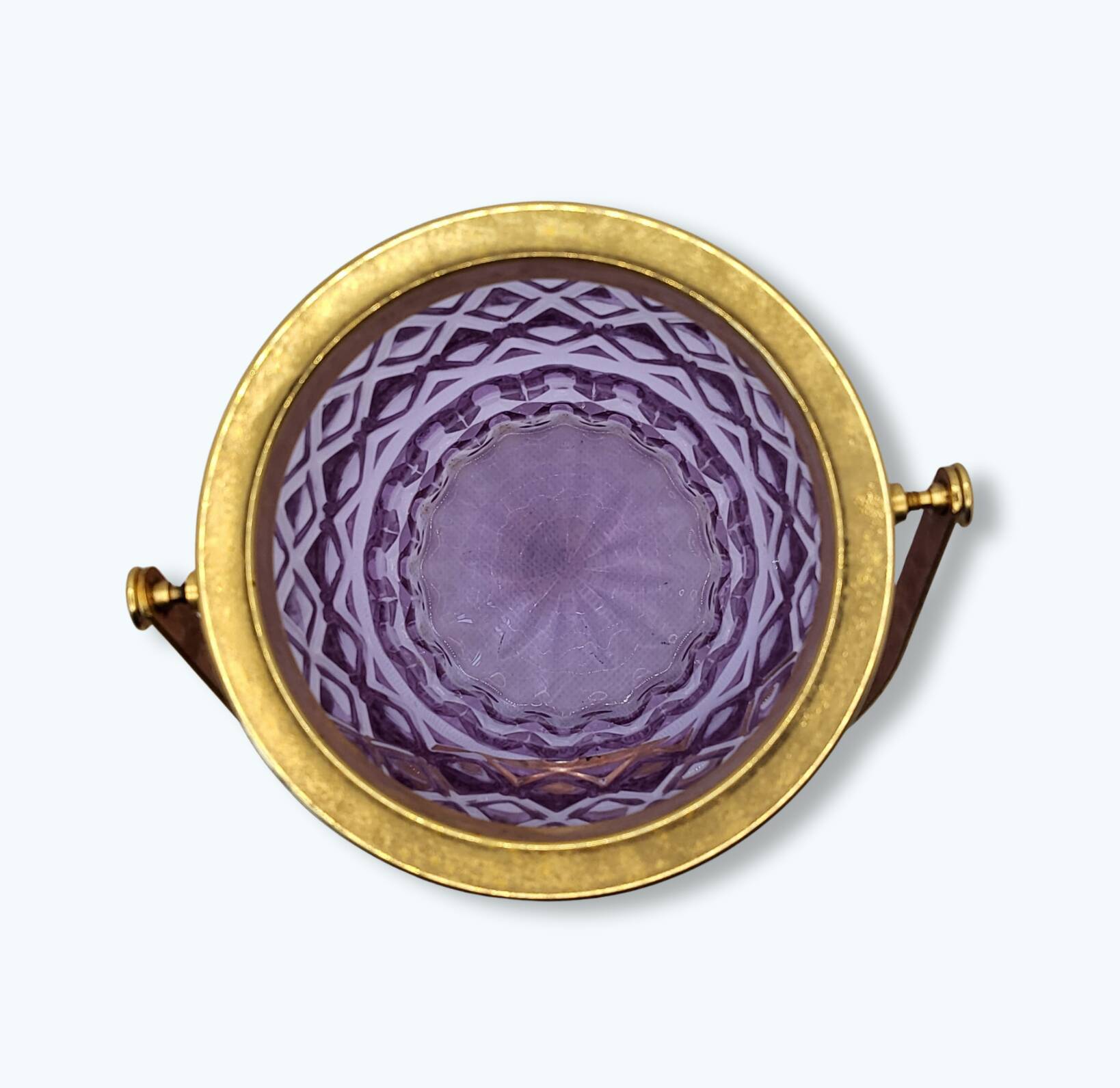 Vintage Purple Ice Cube Tray - Glass & Gold Frame