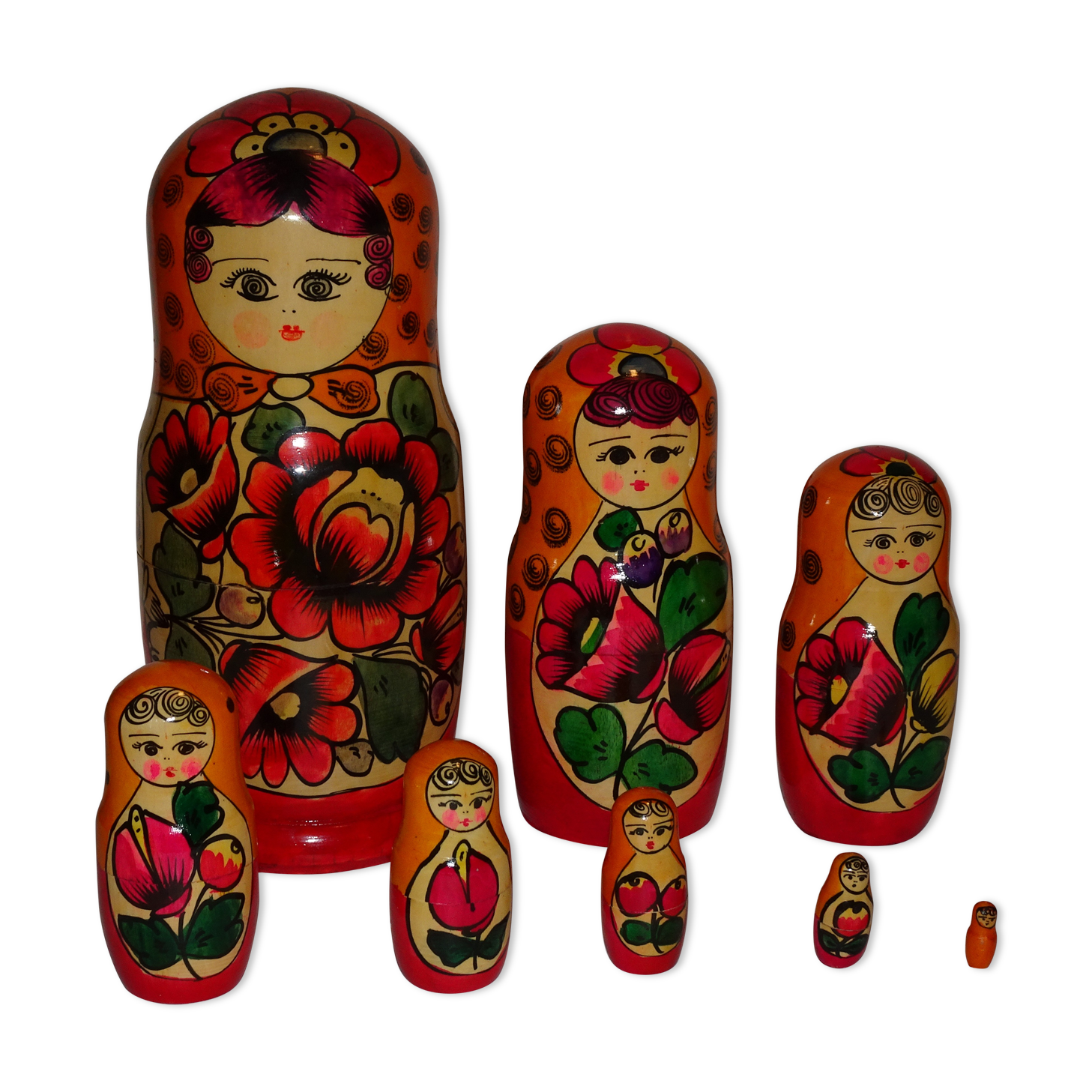 Set of 8 Matriochka nesting dolls