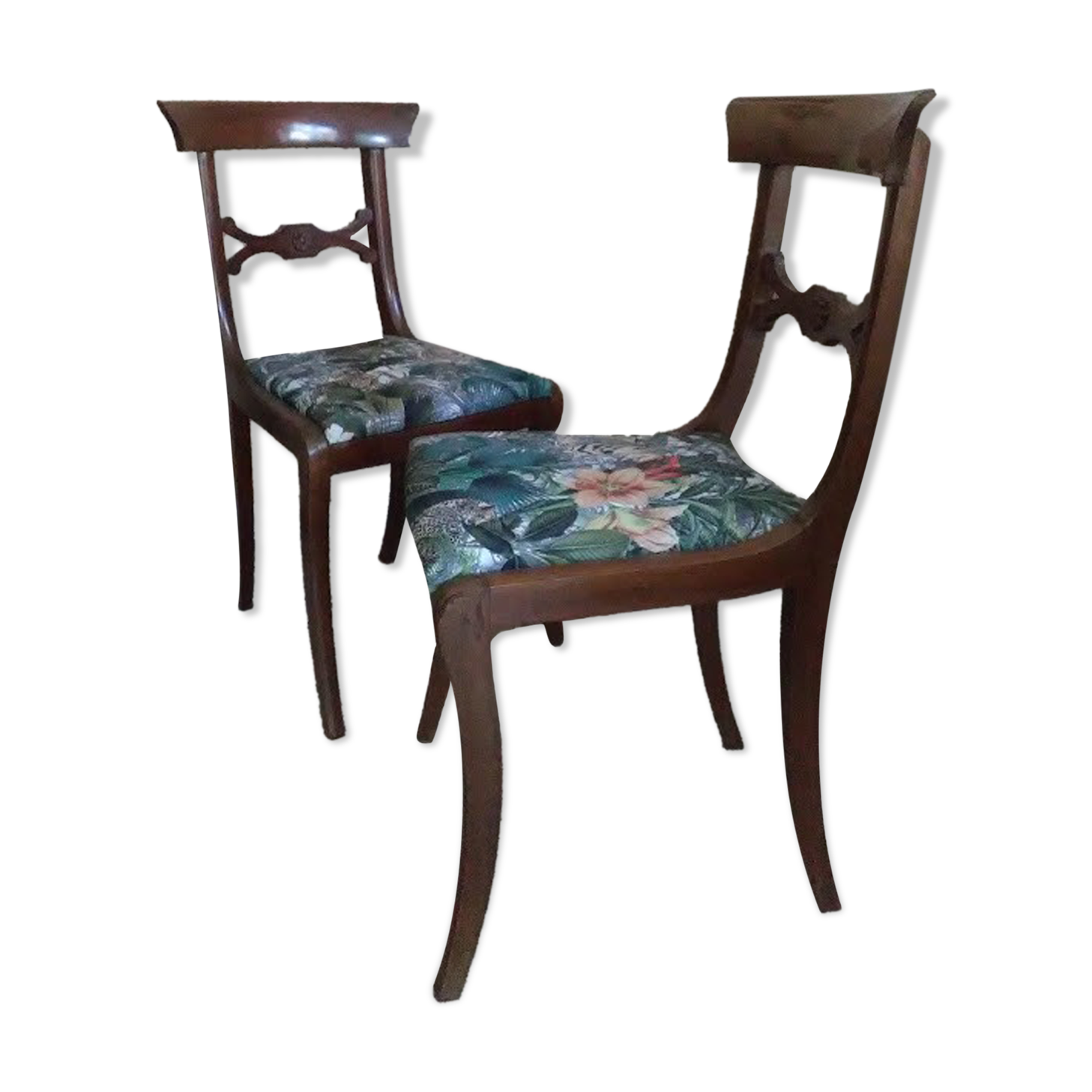 Lo of 2 restored mahogany directoire style chairs