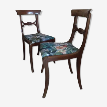 Lo de 2 chaises  de style directoire en acajou restaurées