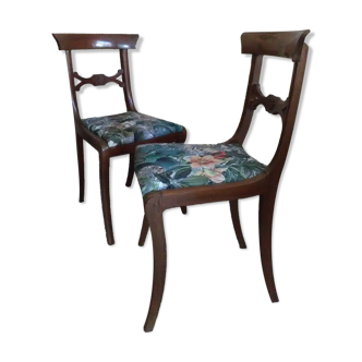 Lo of 2 restored mahogany directoire style chairs