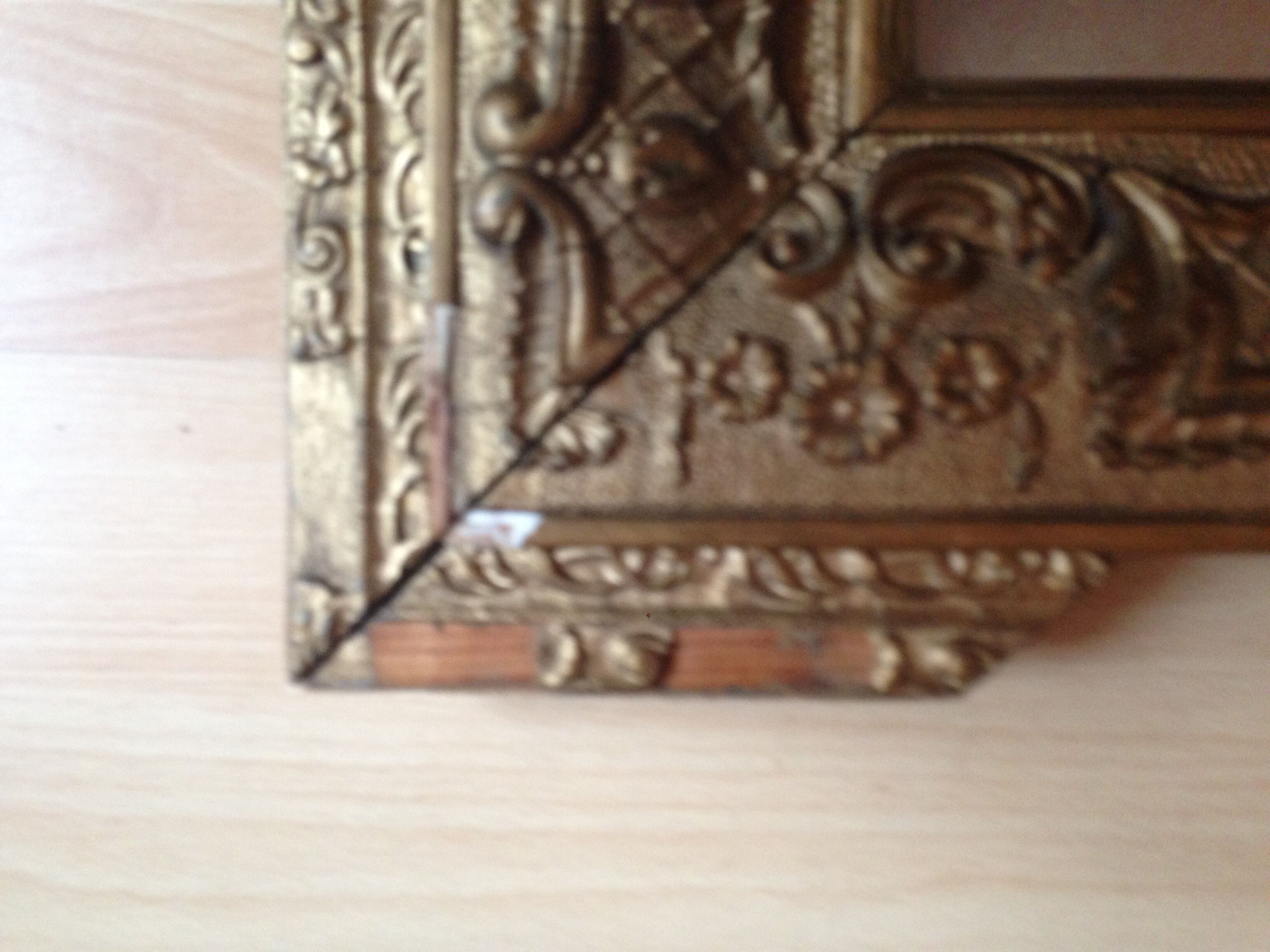 Mirror old wood and gilded stucco 57x71cm