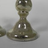 Set of 2 mercury candlesticks, circa 1900 (poor man's silver)