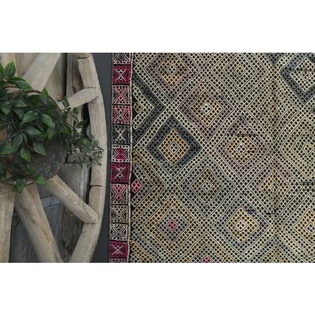 1970s Vintage Turkish Oushak Handmade Wool Cotton Gray Area Rug 158x236
