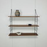 Etagère string, teck et métal, années 60