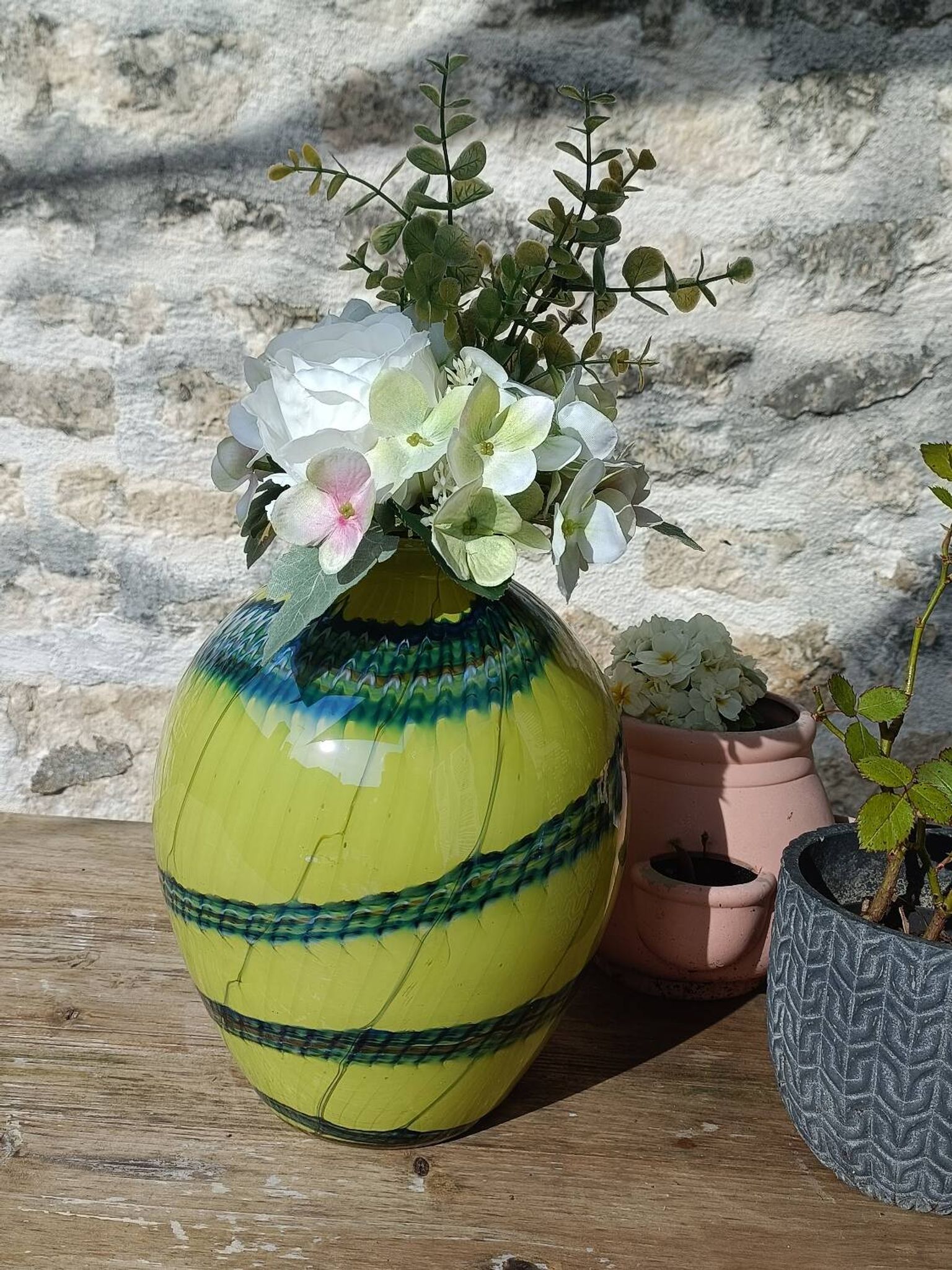 Two-tone blown glass vase from the 70s