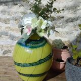 Vase en verre soufflé bicolore 70'