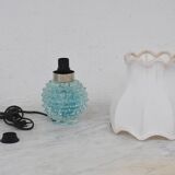 Rare blue table lamp in rostrato Murano glass vase for Barovier & Toso, 1950s