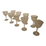 9 Old Stemmed Glasses – Cut Pattern – Villeroy Boch